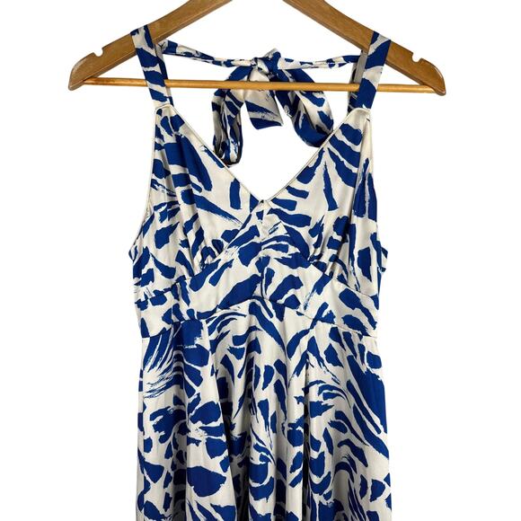 ALEXIS for‎ Target Botanical Tie Strap Asymmetrical Maxi Dress Blue Size Small - Picture 6 of 12